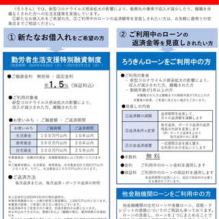 【北陸労働金庫】新型コロナウイルス感染拡大により影響を受けられた方への生活支援策について